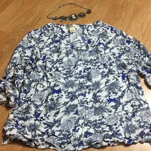 Ms Bella D floral mid sleeve floral print blouse